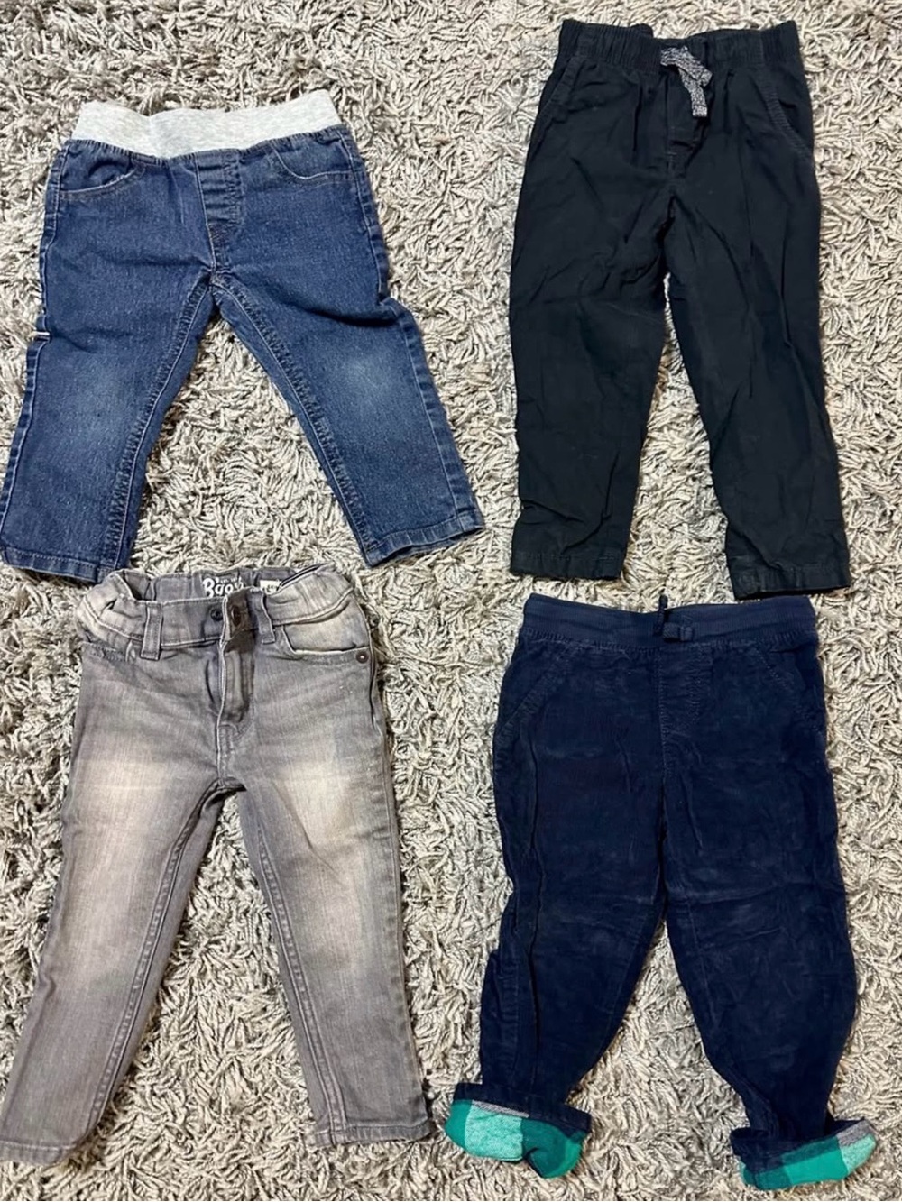 Nautica Toddler Blue Denim Joggers & Black Elastic Waist Pants - 2-Pack